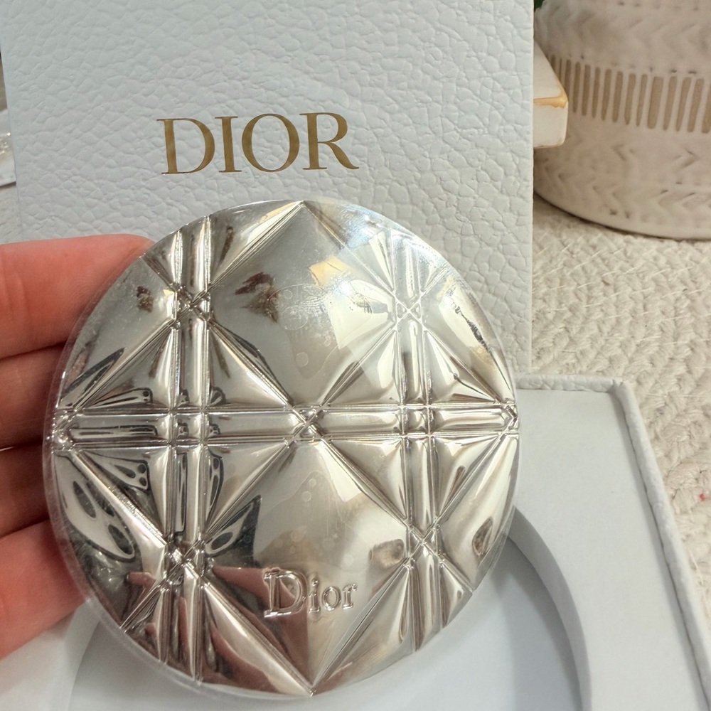 Dior Silver Double Sided (one side is double amplification) Compact Mirror | NEW